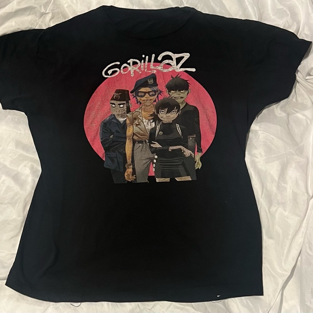 Vintage Gorillaz Band Black Graphic T Shirt Mens S